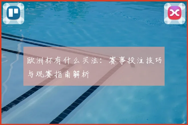 欧洲杯有什么买法:赛事投注技巧与观赛指南解析